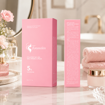 Collagen Gua Sha Neck Firming Cream with Volufiline Massager