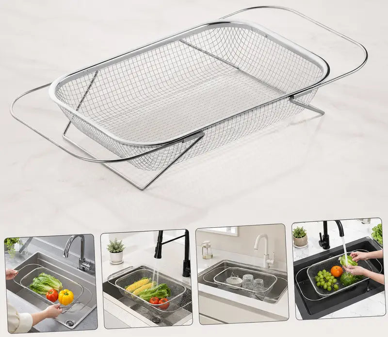 Adjustable Over the Sink Kitchen Strainer Basket