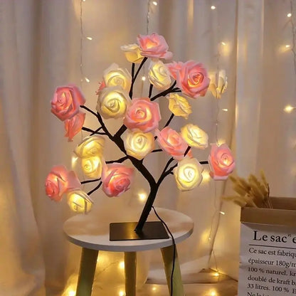 Rose-shaped night light, USB-powered, table lamp, bedroom lighting, holiday decorative lights, home decor, Valentine's Day gift, Mother's Day gift, home decor lighting