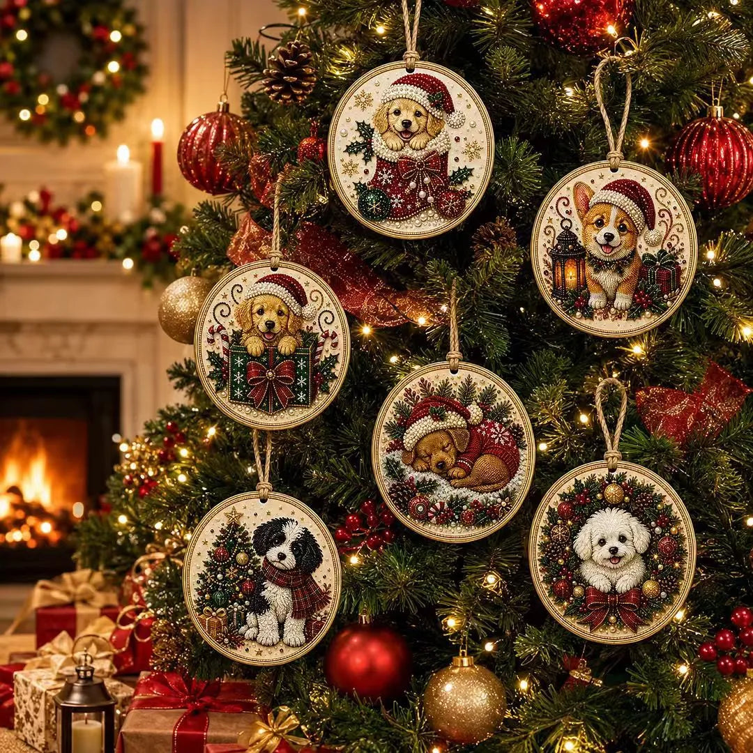 🎄🦌 6-Pack Christmas Diamond Painting Ornament Kit | Make Beautiful Hand‑Made Decorations🎁