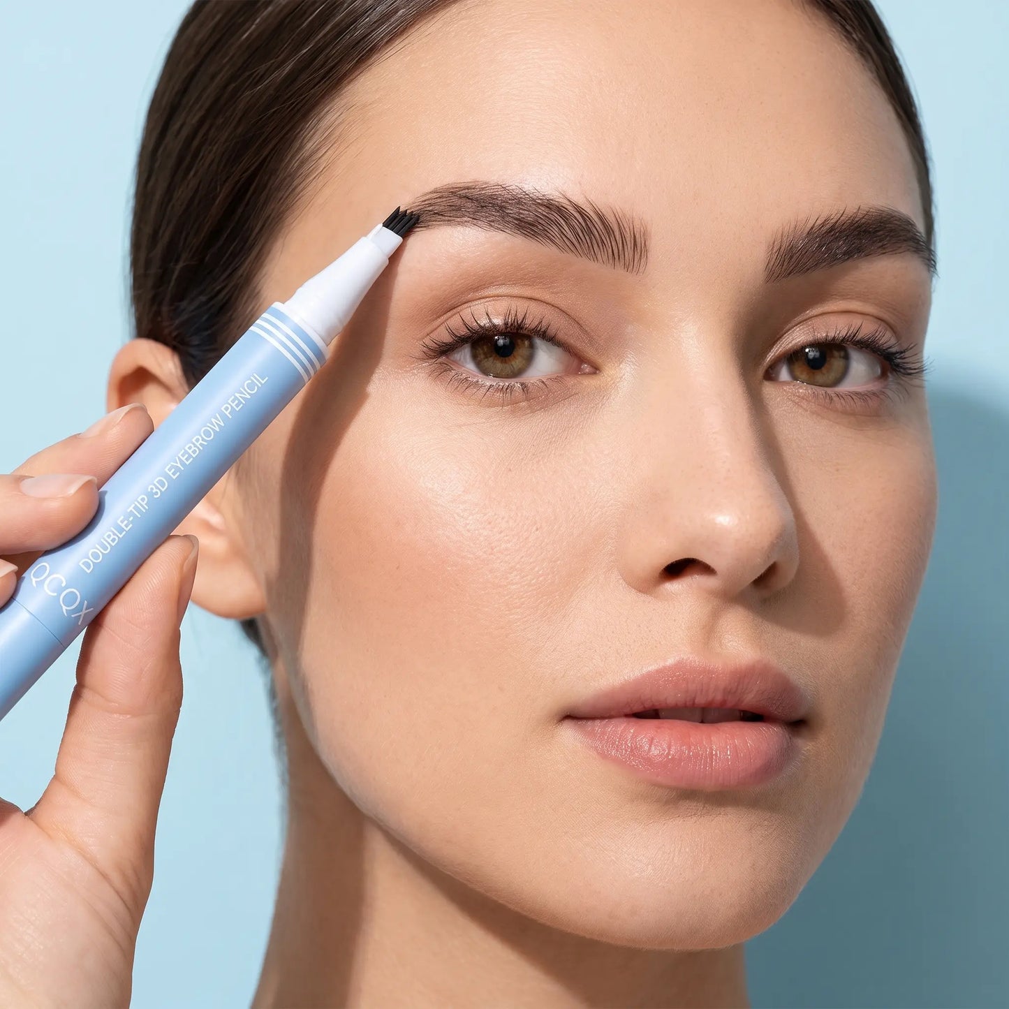 QCQX Waterproof 2-in-1 Micro-Fork Eyebrow Pen & Tinted Gel