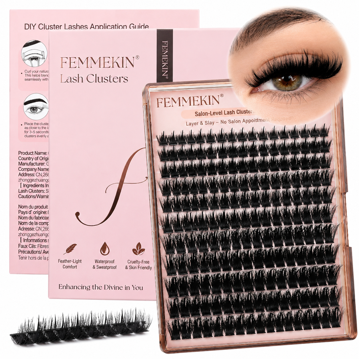 Femmekin Spiky Manga Lash Clusters 160 Pcs Faux Mink Eyelashes