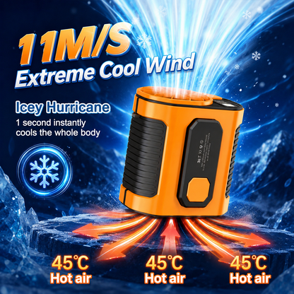 Portable Rechargeable Waist Fan with Power Bank & LED Light