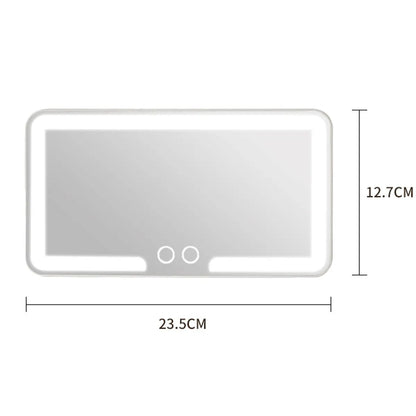 Rechargeable LED Car Sun Visor Makeup Mirror with Dimmable Touchscreen