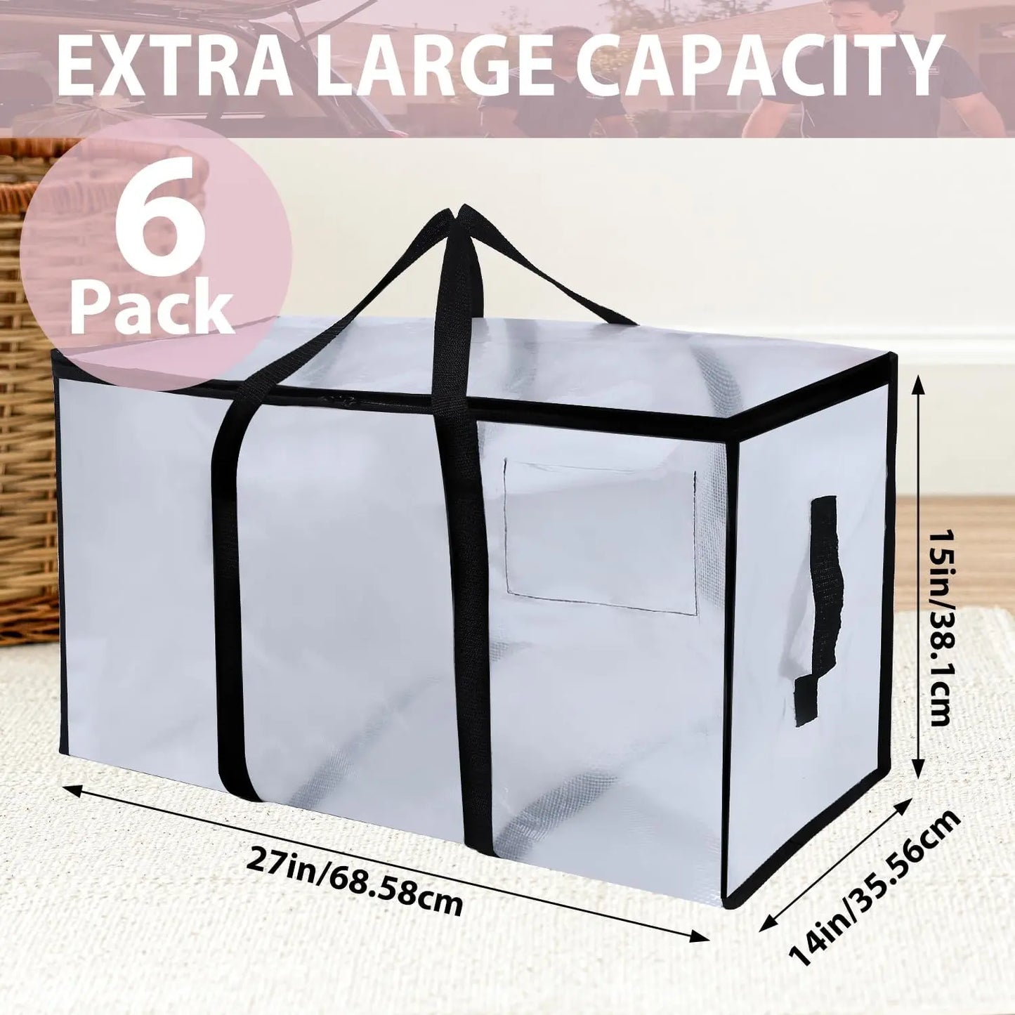 STOWM 6 Heavy-Duty Extra Large Moving Bags - Blue
