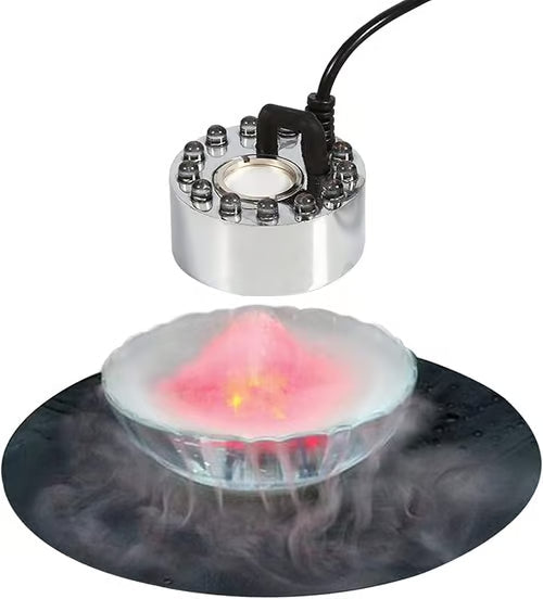 💨12-LED Ultrasonic Mist Maker Fogger – Creates cool mist & colourful light – Perfect for humidifiers, fountains or Halloween decor – runs quietly in water 💧✨