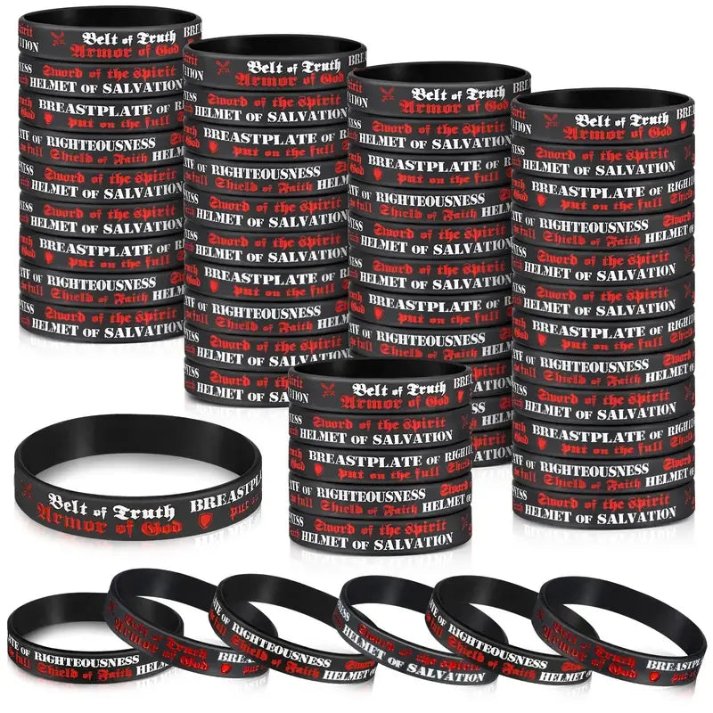 ✝️ 30PCS Bible Verse Bracelets – Christian Faith Wristbands for Church Events, Youth Groups & Sunday School Rewards