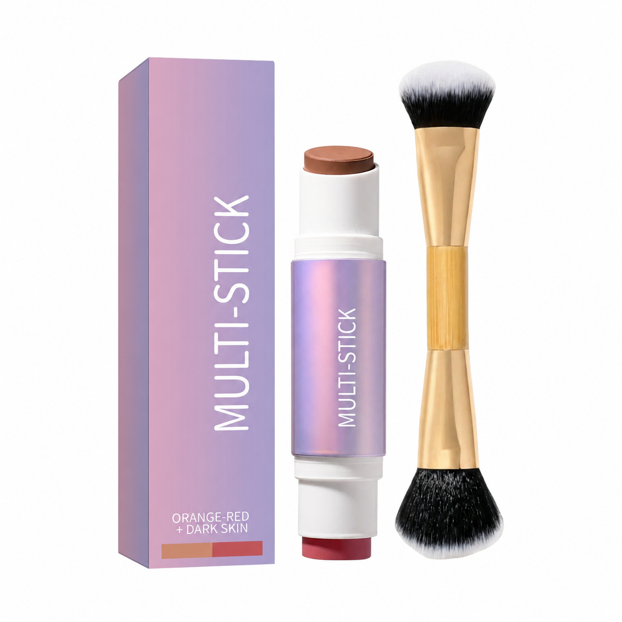 Double Ended Cream Blush and Bronzer Stick with Brush