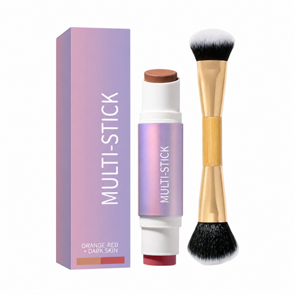 Double Ended Cream Blush and Bronzer Stick with Brush