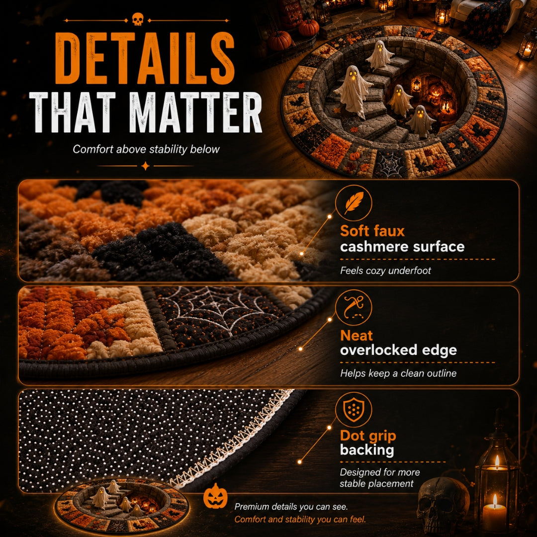 🔥 Flash Sale - 3D Haunted Stairway Round Halloween Rug
