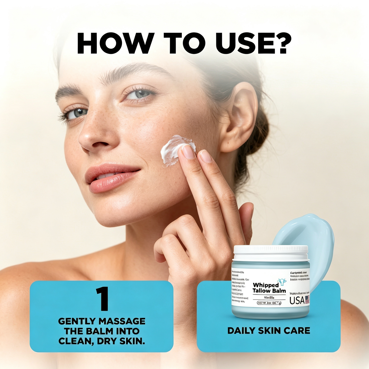 Whipped Tallow Moisturizing Balm with Copper Peptide – Vanilla