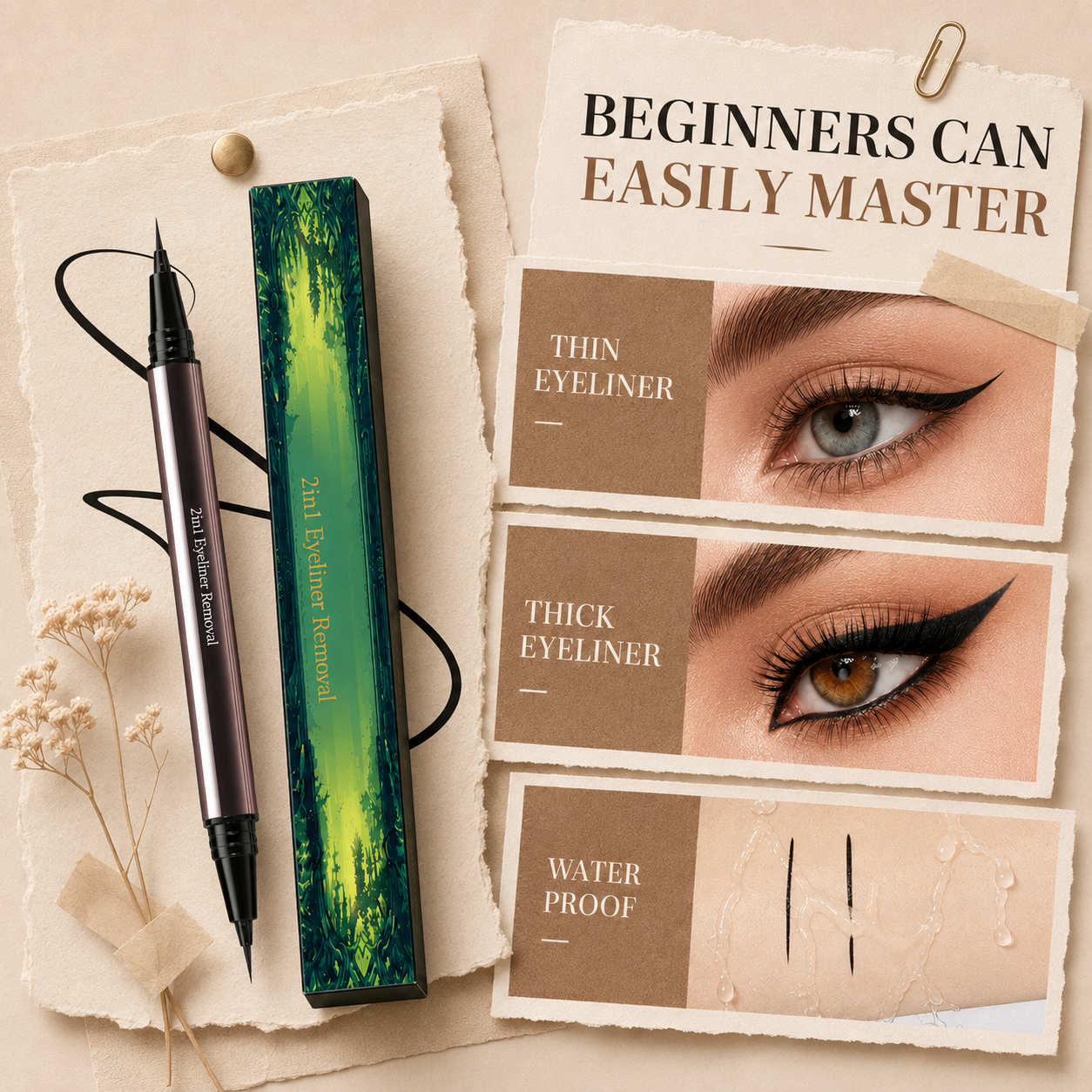 Dual-Ended 24H Waterproof Eyeliner