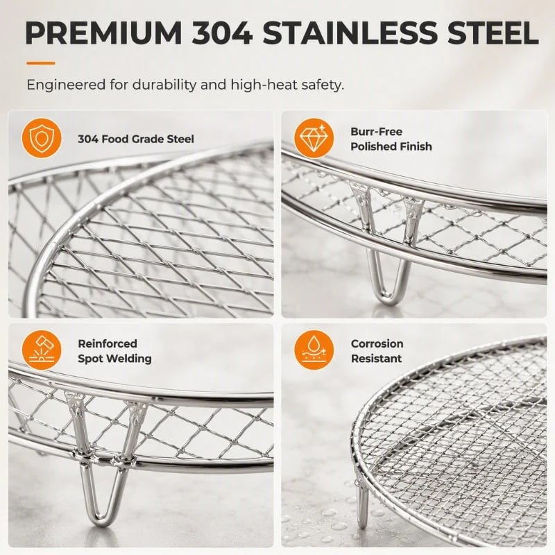 Stackable Stainless Steel Air Fryer Rack