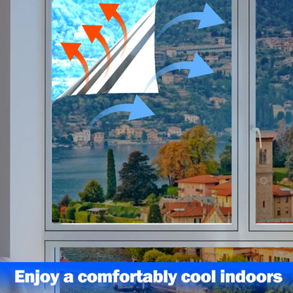 Window Privacy Film, Static Cling Removable Window Tint, Sun and UV Blocker for Glass Doors, Reflective Mirror Privacy Film