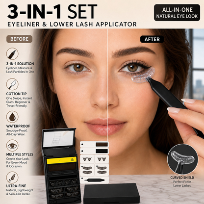 🥳2026 HOT SALE🥳💋50K+ SOLD!🔥 50% OFF!3-in-1 Kit: Eyeliner and Lower Lash Stamp