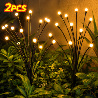 Outdoor Solar Firefly Lights 1 Pack 8 LED Waterproof Garden Stake Lights