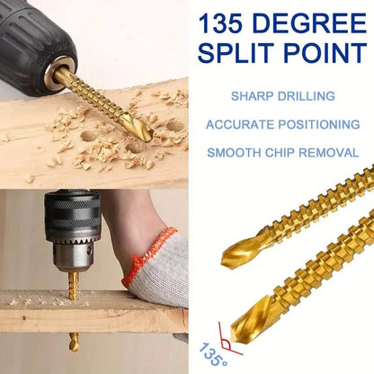 Titanium-Coated High Speed Steel Drill Bit Set for Metal & Wood