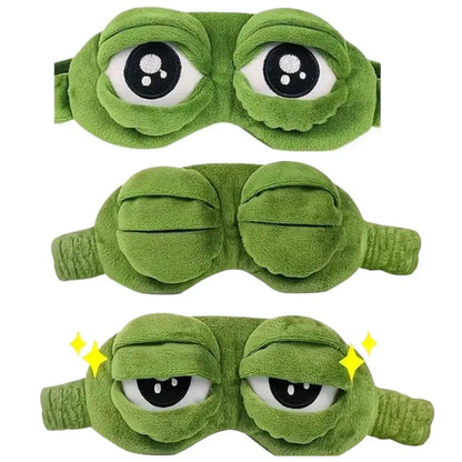 Cute 3D Frog Sleep Mask for Travel and Naps