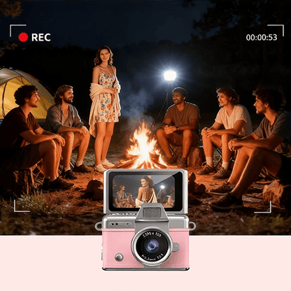 🎁 Mini Retro Digital Camera with Necklace & Clip – Pocket-Sized Christmas Gift