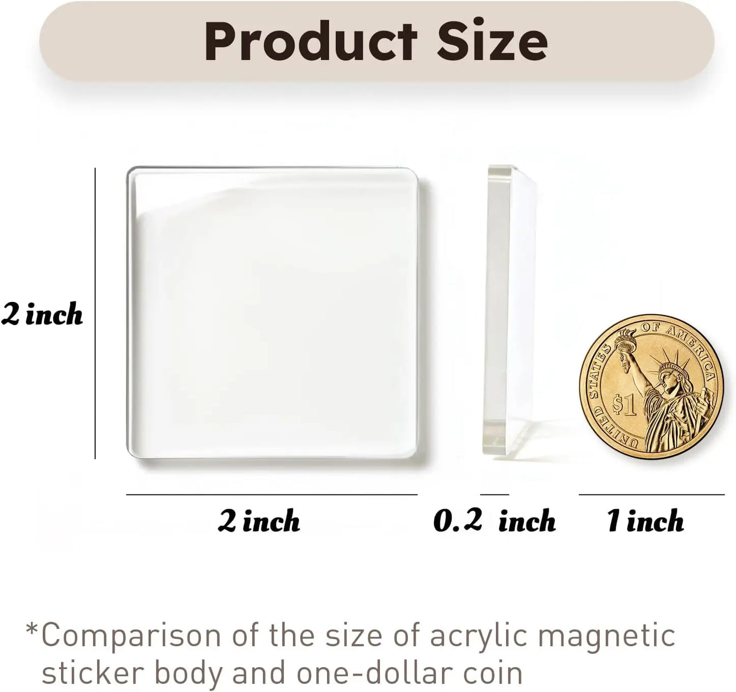 Magnetic Photo Frames 2x2 Acrylic DIY Magnets for Crafts and Decor