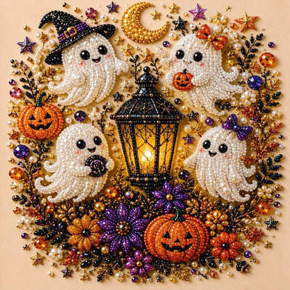 🎃 Halloween Witch Pearl Painting DIY Kit - Pumpkin Moon Diamond Art
