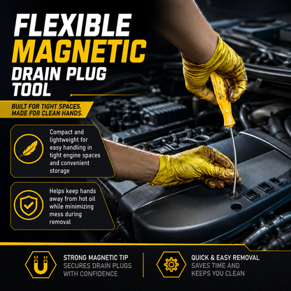 Heavy-Duty Magnetic Oil Drain Bolt Removal Tool 14 in