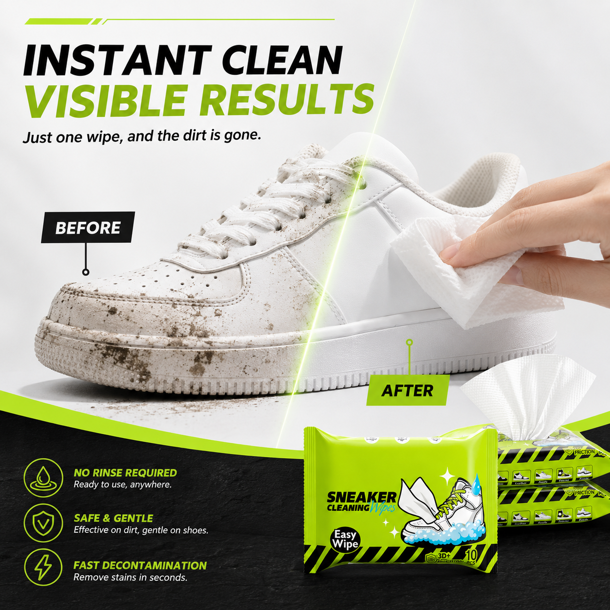 Complete Shoe Cleaning and Care Kit with Brushes and Stain Removal Wipes