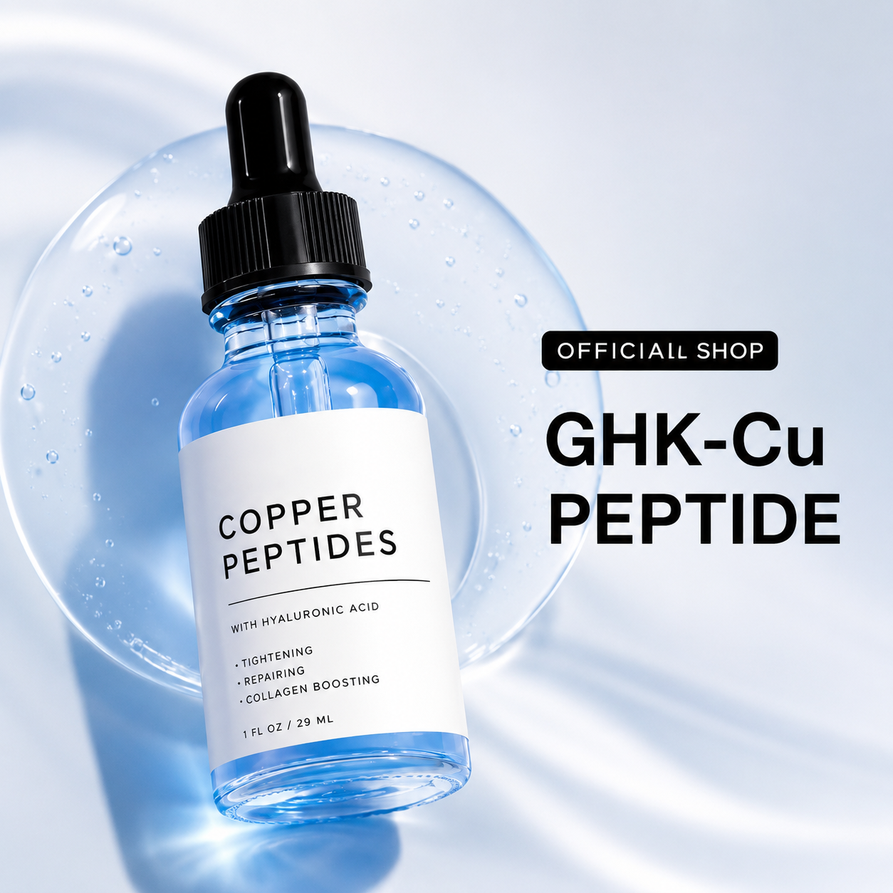GHK-Cu Peptides Serum - Collagen Boosting & Hydrating