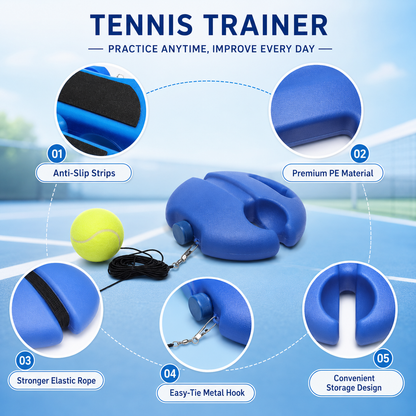 2 Piece Portable Tennis Trainer Set with Rebound Balls
