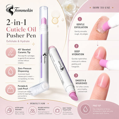 Cuticle Remover Pen Set with Nourishing Cuticle Oil