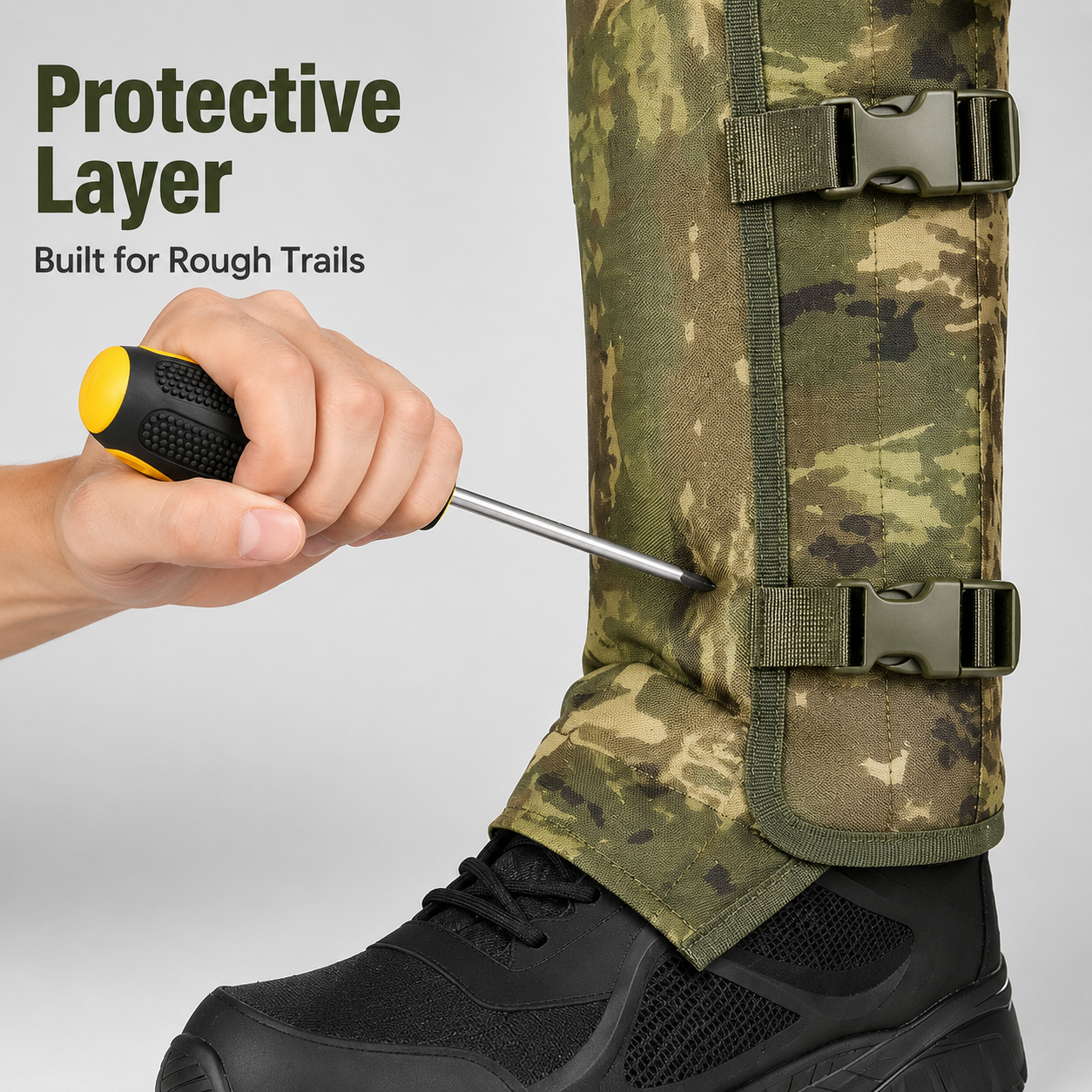 Unisex Adjustable Snake Resistant Leg Gaiters with Durable Abrasion Resistant Fabric for Hunting Hiking and Outdoor Protection