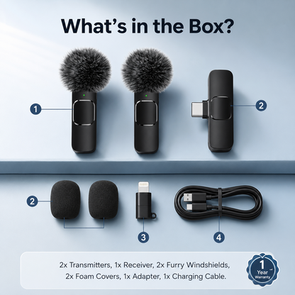 Wireless Lavalier Microphone for iPhone and Android