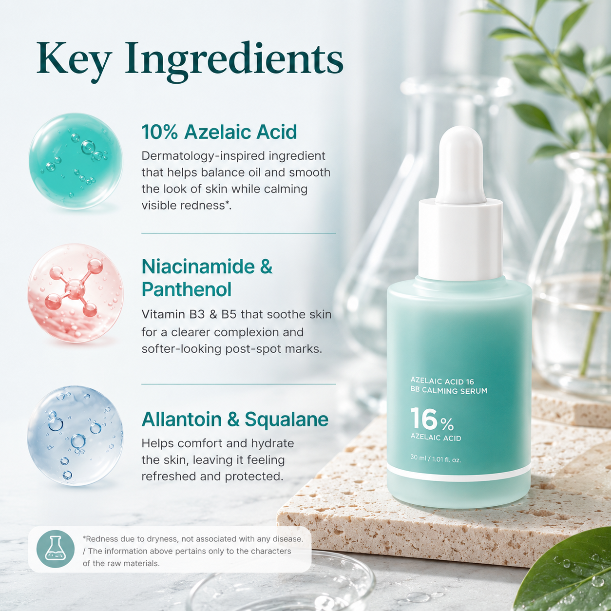 16% Azelaic Acid Calming Serum with Niacinamide and Vitamin B5