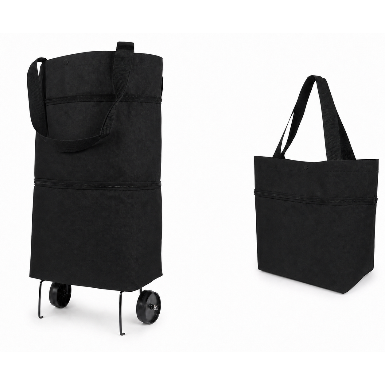 2 in 1 Foldable Shopping Trolley Bag with Wheels