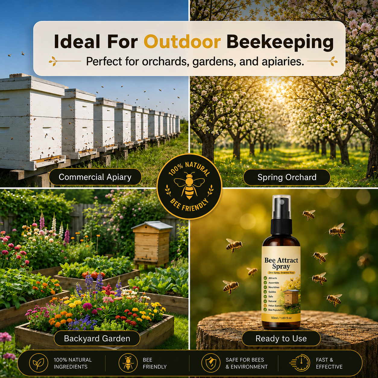 Natural Outdoor Bee Attractant Spray