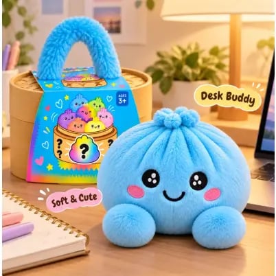 Cute Plush Stuffed Dumpling Squishies with Bamboo
