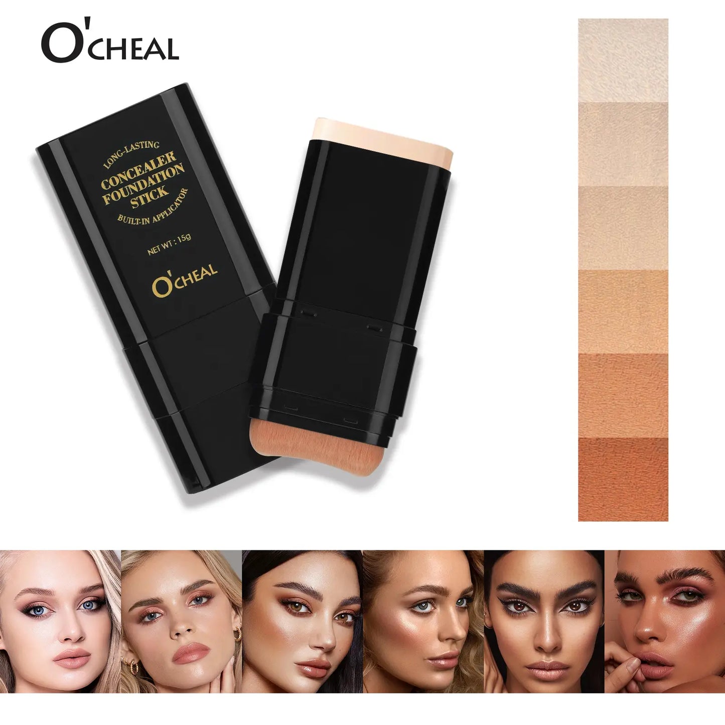 5-Color Dual-Ended Eraser Foundation Stick for Flawless Makeup