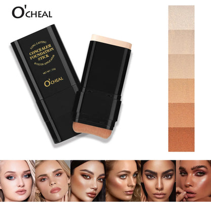 5-Color Dual-Ended Eraser Foundation Stick for Flawless Makeup
