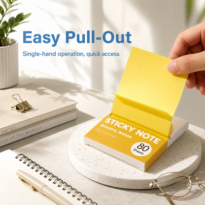 Reusable Transparent Pull-Out Sticky Notes with Strong Adhesion – 80 Sheets