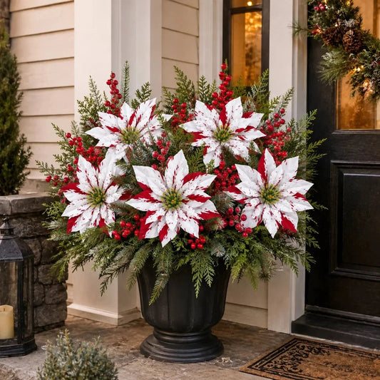 🎉❀Last Day 50% OFF🔥Christmas Poinsettia Planter Inserts(SET INCLUDES 6 PICKS)