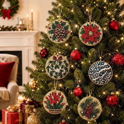 🎄🦌 6-Pack Christmas Diamond Painting Ornament Kit | Make Beautiful Hand‑Made Decorations🎁