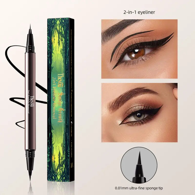 Ultra-Smooth Creamy Liquid Eyeliner | 2-in-1Dual Tip I Weightless, Waterproof & 24H Long-Lasting