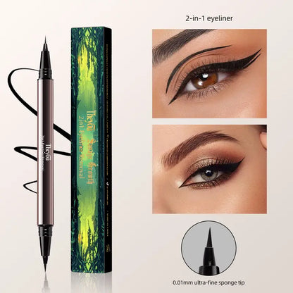 Ultra-Smooth Creamy Liquid Eyeliner | 2-in-1Dual Tip I Weightless, Waterproof & 24H Long-Lasting