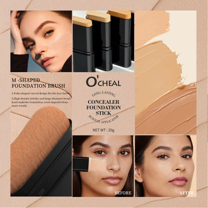 5-Color Dual-Ended Eraser Foundation Stick for Flawless Makeup