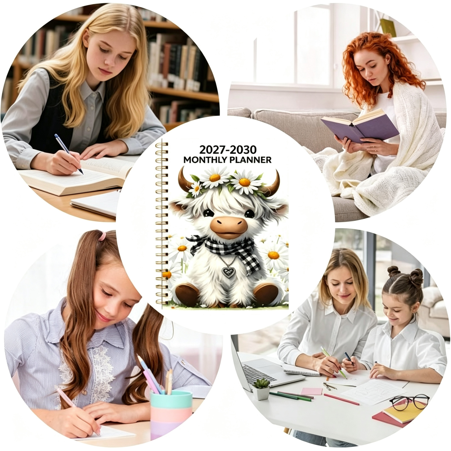 Highland Cow 4 Year Monthly Planner and Goal Planner