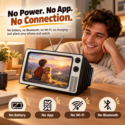 📺 Retro TV Phone Screen Magnifier – Foldable 3D Video Enlarger & Desktop Stand