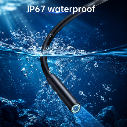 HD Borescope Inspection Camera with Adjustable LED Light and Semi Rigid Cable