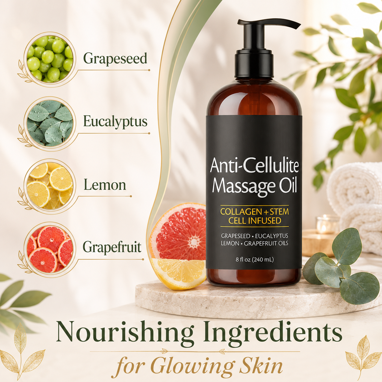 Firming Body Massage Oil with Collagen and Plant Extracts