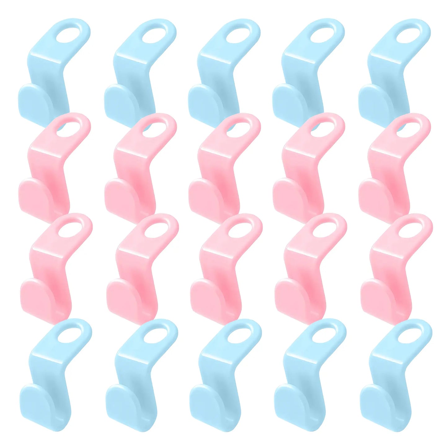 Space Saving Hangers Connector Hooks 20 Counts, High Load-bearing Clothes Hanger Connector Hooks, Hooks for Hangers, Random Colors