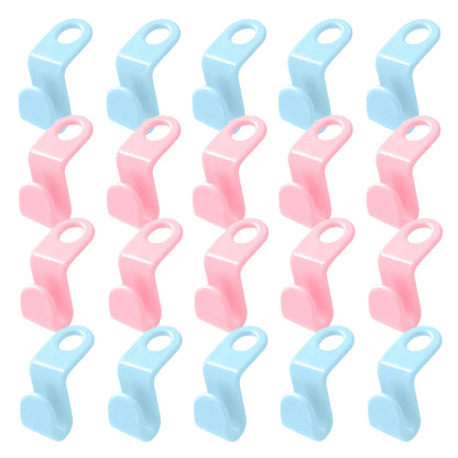 Space Saving Hangers Connector Hooks 20 Counts, High Load-bearing Clothes Hanger Connector Hooks, Hooks for Hangers, Random Colors